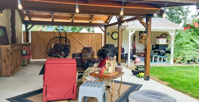 Completed patio shelter