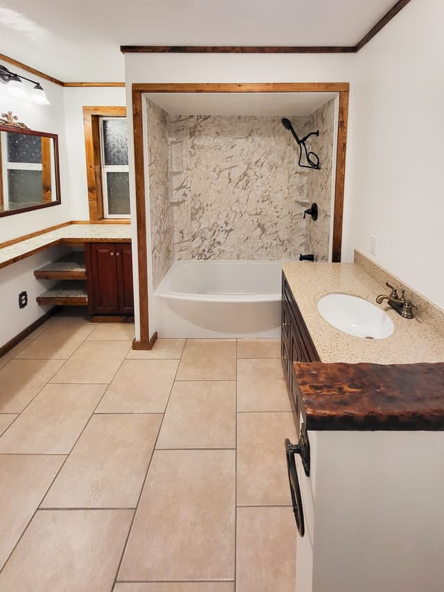 completed bathroom remodel