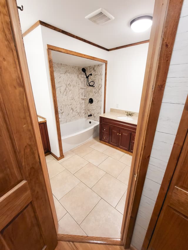 completed bathroom remodel