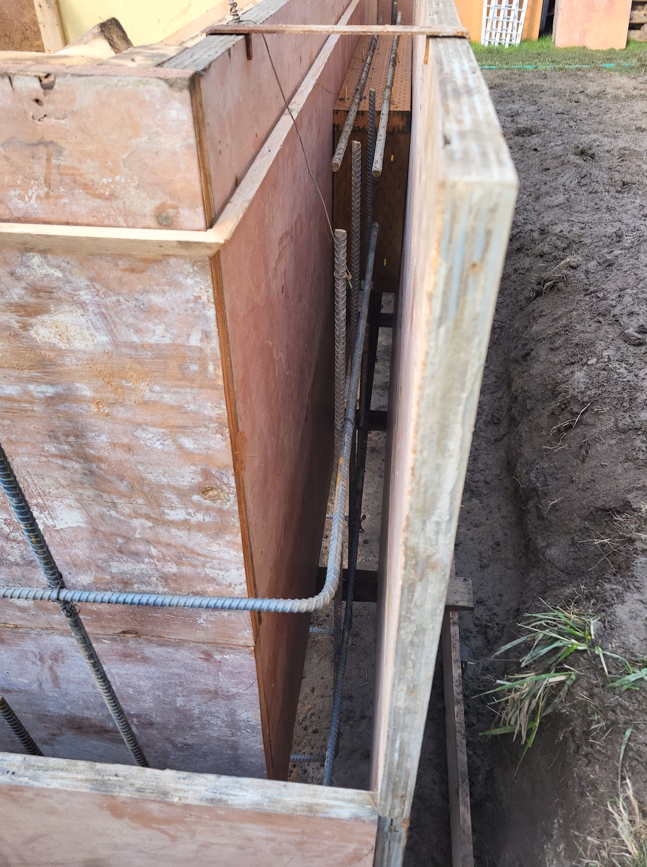 Rebar inside concrete forms