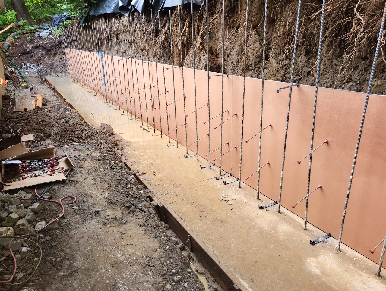 Concrete forms with ties