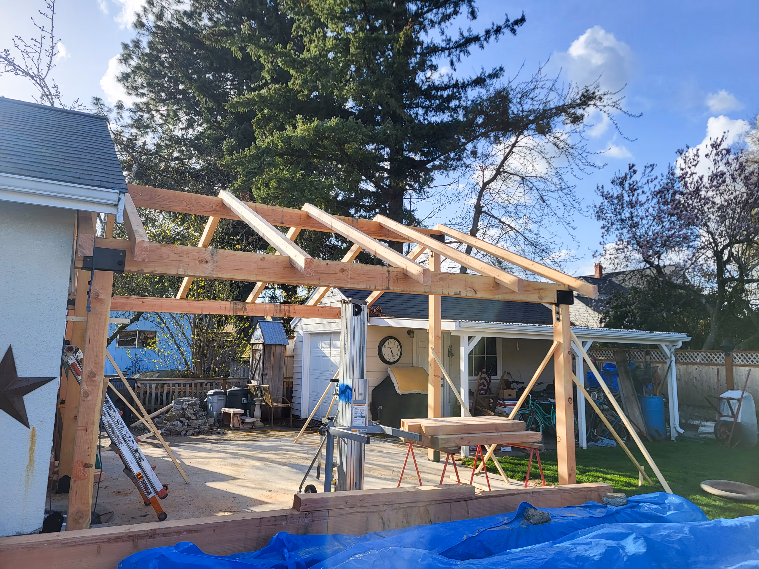 a framed patio cover