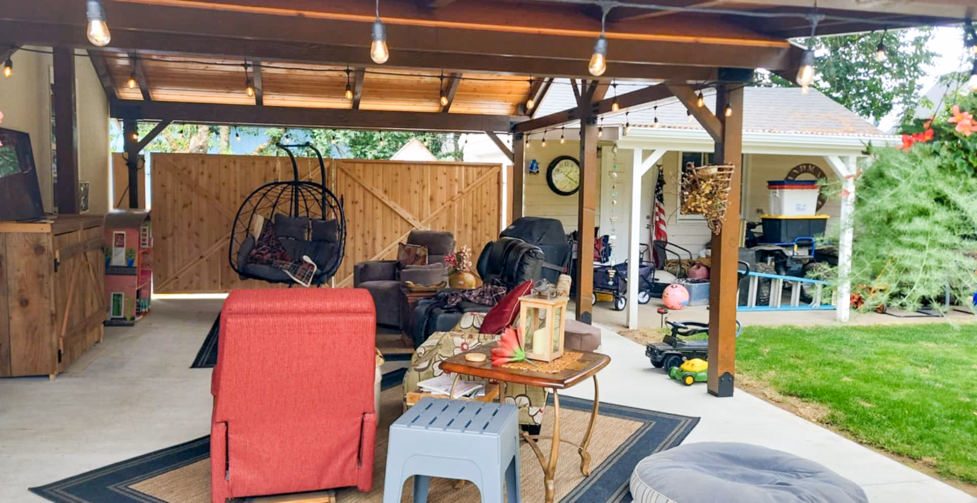 Completed patio shelter